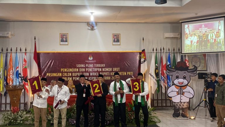 KPU Pati Tetapkan Nomor Urut Paslon Bupati dan Wakil Bupati Pati Periode 2024-2029