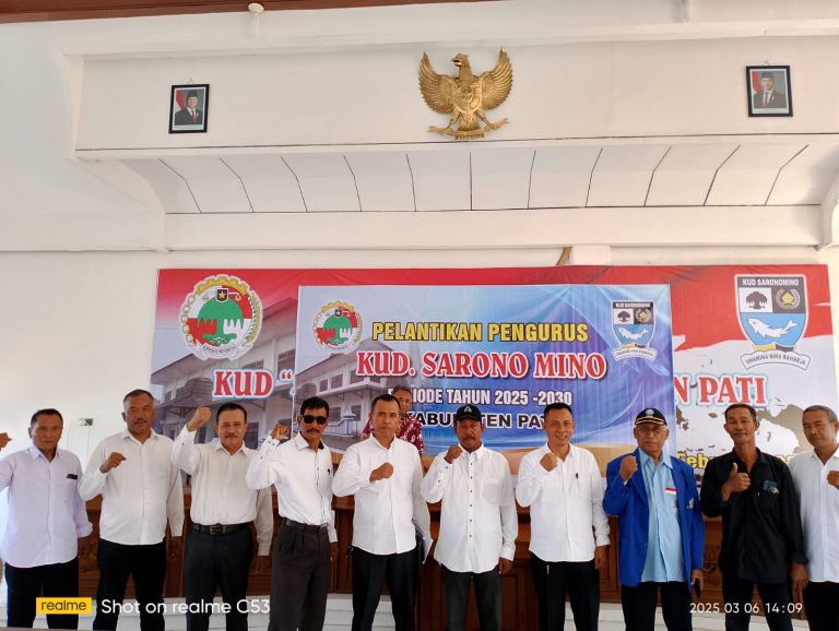 Utomo Dan Pengurus KUD Sarono Mino Juwana Kabupaten Pati Periode 2025-2030 Resmi Dilantik